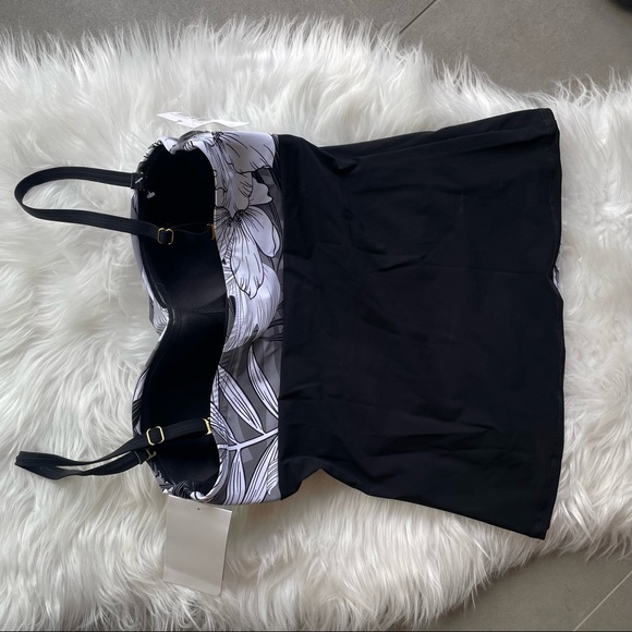 NWT Christina Swim Island Crush Print Bandini Tankini Top Sz 8 removable… - Picture 9 of 10